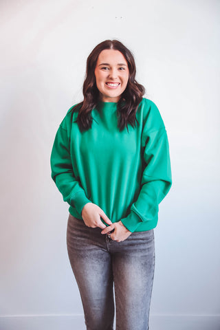 Makenna Crewneck-Kelly Green