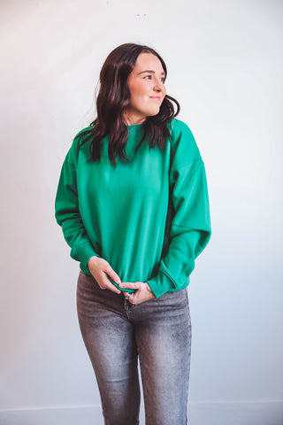 Makenna Crewneck-Kelly Green