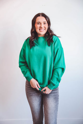 Makenna Crewneck-Kelly Green