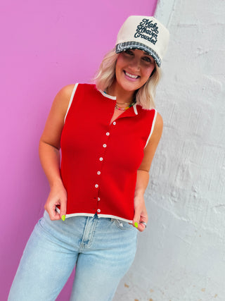 Alyssa Knit Tank-Tomato