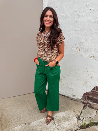 Jenna Leopard Top-Caramel