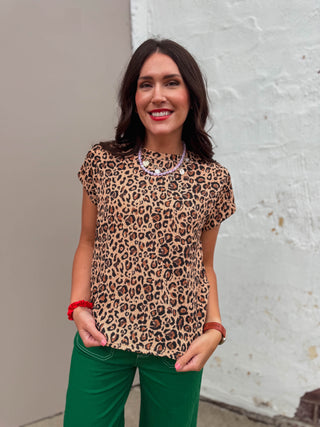 Jenna Leopard Top-Caramel
