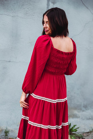 Anna Maxi Dress-Maroon