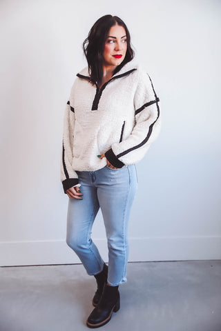 Kourtney Fleece Pullover-Ivory