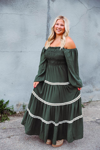 Anna Maxi Dress-Olive