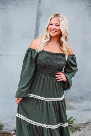 Anna Maxi Dress-Olive