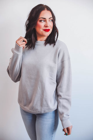 Makenna Crewneck-Heather Grey