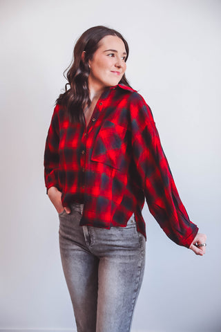 Clara Plaid Top