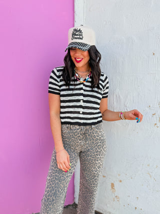 Masyn Striped Knit Top