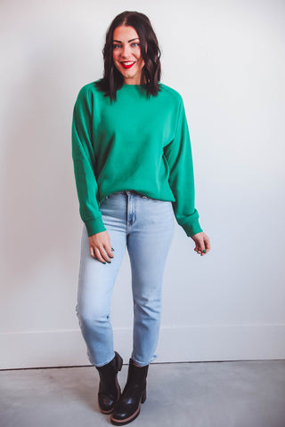 Erin Crewneck-Kelly Green