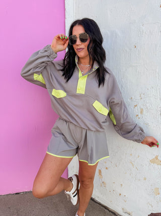 Active Ease Set-Stone Taupe/Lime