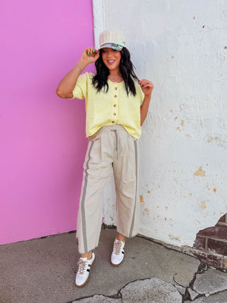 Freeform Barrel Pants-Stone