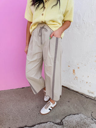Freeform Barrel Pants-Stone