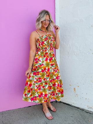 Beach Day Floral Midi Dress