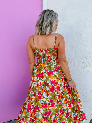 Beach Day Floral Midi Dress