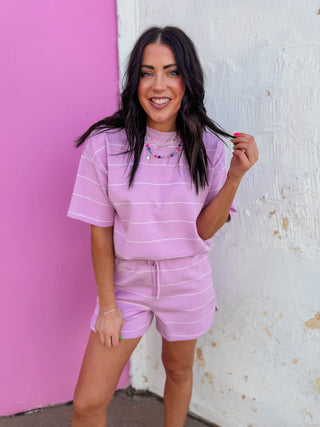 Grab & Go Striped Tee-Blossom