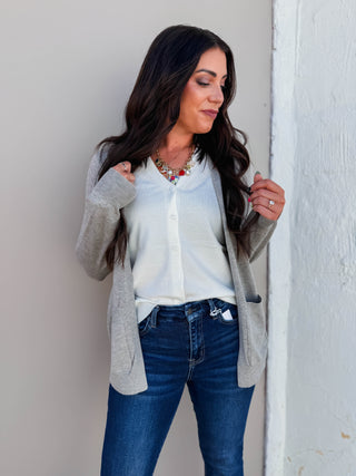 Brandy Cardigan-Heather Grey