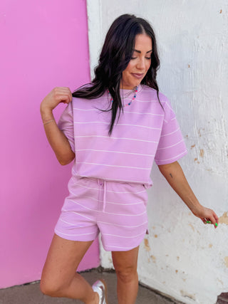 Grab & Go Striped Tee-Blossom