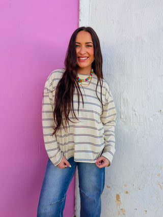 Jace Striped Long Sleeve-Butter