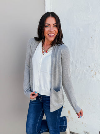 Brandy Cardigan-Heather Grey
