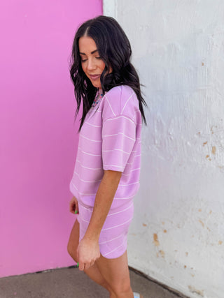 Grab & Go Striped Tee-Blossom