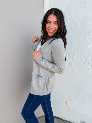 Brandy Cardigan-Heather Grey