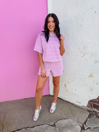 Grab & Go Striped Shorts-Blossom