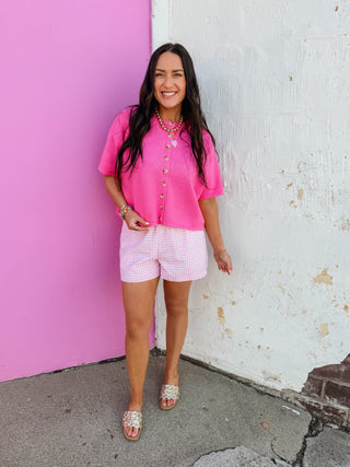 Pink Sugar Gingham Shorts