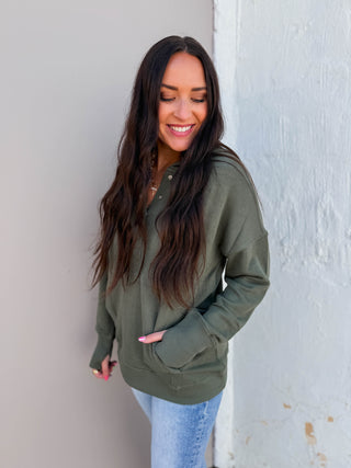 Leslie Hoodie-Dark Green