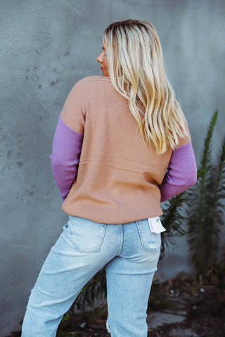 Amanda Waffle Knit Sweater-Taupe