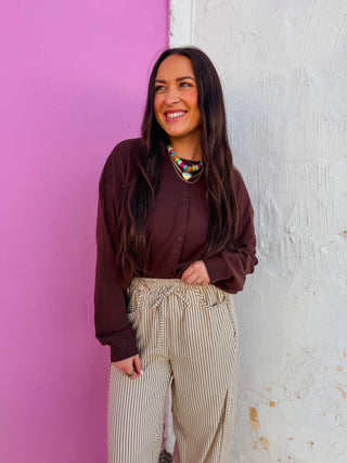 Maggie Cardigan-Chocolate