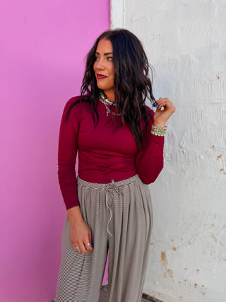 Everyday Essential Long Sleeve-Cabernet