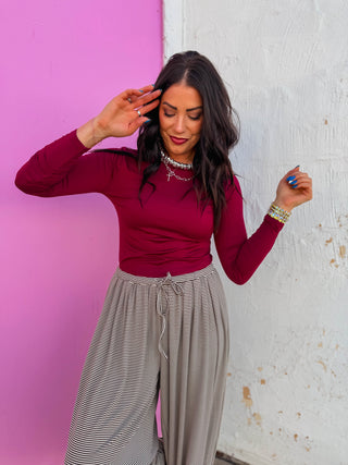 Everyday Essential Long Sleeve-Cabernet