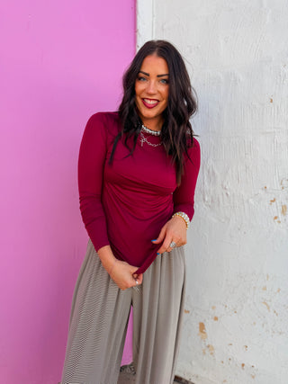 Everyday Essential Long Sleeve-Cabernet