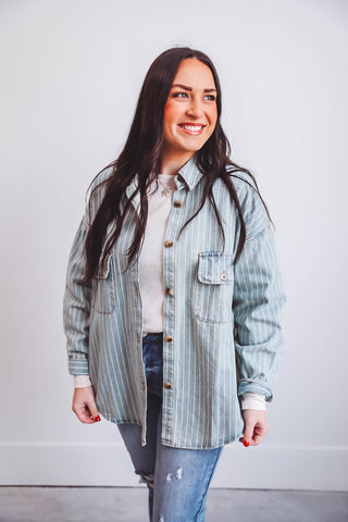 Marren Striped Denim Jacket