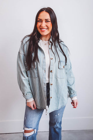 Marren Striped Denim Jacket