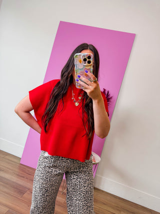 Elladee Knit Top-Ruby