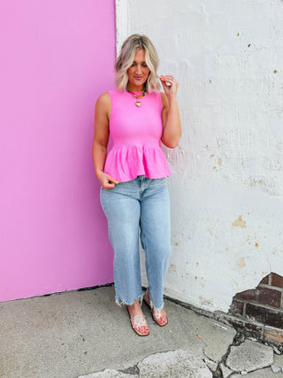 Sadie Knit Tank-Pink