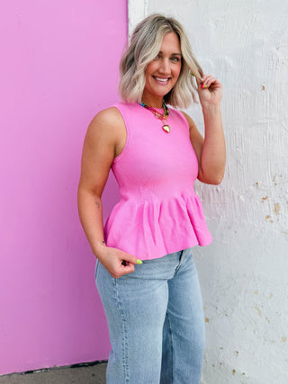Sadie Knit Tank-Pink