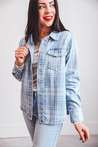 Pippin Jacket-Denim Plaid-Thread & Supply