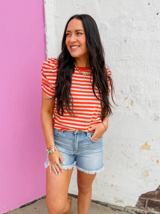 Jaci Striped Top-Orange