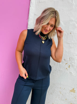 Simply Chic Tank-Navy