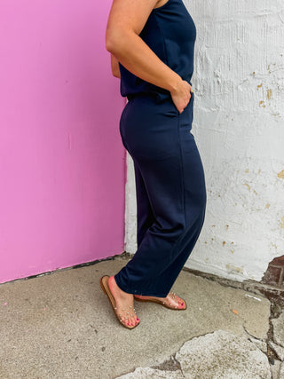 Simply Chic Trousers-Navy
