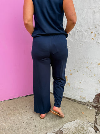Simply Chic Trousers-Navy