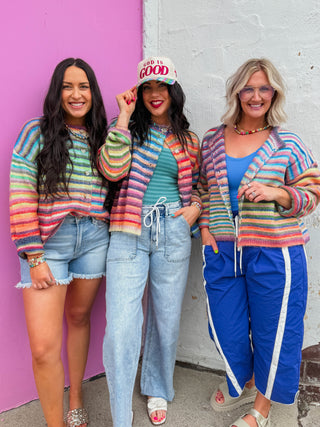 Over The Rainbow Cardigan-Sky/Purple