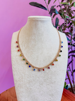 Wilder Gemstone Drip Necklace-Multi