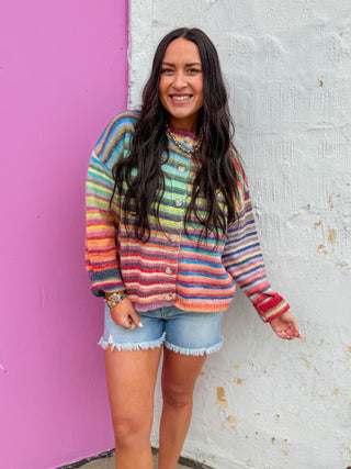 Over The Rainbow Cardigan-Sky/Purple