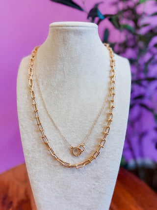 2 Layer Gold Multiway Tiffany Chain Necklace