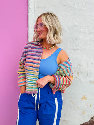Over The Rainbow Cardigan-Sky/Purple