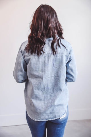 Pippin Jacket-Denim Stripe-Thread & Supply